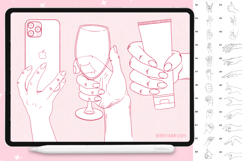Procreate 100 Hands Pose Anatomy Reference Body brushes Product Image 3