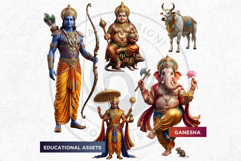 Hindu Gods Pantheon Clipart for Sublimation and Journals Product Image 10