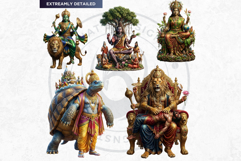 Hindu Gods Pantheon Clipart for Sublimation and Journals Product Image 11