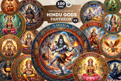 Hindu Gods Pantheon Clipart for Sublimation and Journals Product Image 1