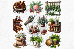 Medicinal Herbs clipart PNG Set Apothecary Botanical Graphic Product Image 7