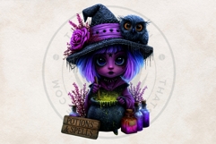Neon Halloween Clipart Spooky Kawaii PNG Product Image 12