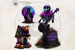 Neon Halloween Clipart Spooky Kawaii PNG Product Image 16