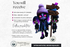 Neon Halloween Clipart Spooky Kawaii PNG Product Image 2