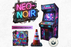 Neon Urban Night Stories Cyberpunk Clipart and Backgrounds Product Image 13