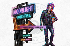 Neon Urban Night Stories Cyberpunk Clipart and Backgrounds Product Image 4