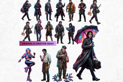 Neon Urban Night Stories Cyberpunk Clipart and Backgrounds Product Image 5