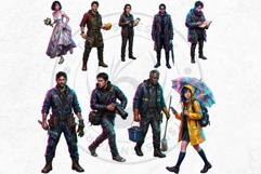 Neon Urban Night Stories Cyberpunk Clipart and Backgrounds Product Image 6