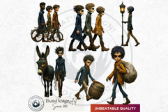 Night Walkers Characters Cliparts &amp; Backgrounds fantasy Set Product Image 16