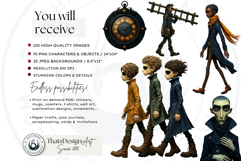 Night Walkers Characters Cliparts &amp; Backgrounds fantasy Set Product Image 2