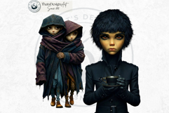 Night Walkers Characters Cliparts &amp; Backgrounds fantasy Set Product Image 5