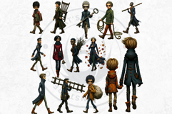 Night Walkers Characters Cliparts &amp; Backgrounds fantasy Set Product Image 8