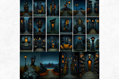 Night Walkers Characters Cliparts &amp; Backgrounds fantasy Set Product Image 9