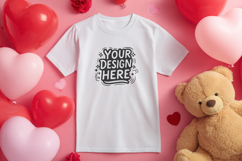 Valentine Heart Teddy T-Shirt Mockup PSD JPG Product Image 1