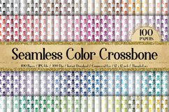 100 Seamless Color Crosses Bones with Skull Digital Papers Product Image 1