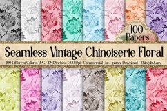 100 Seamless Vintage Chinoiserie Floral Digital Papers Product Image 1