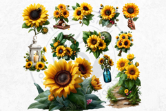 Ultimate Sunflower Clipart and Rustic Autumn Illustrations Product Image 9