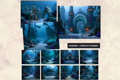 Sunken Kingdom Underwater Dark Fantasy RPG Backdrops JPEG Product Image 14