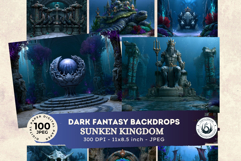 Sunken Kingdom Underwater Dark Fantasy RPG Backdrops JPEG Product Image 1