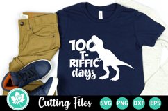 100 Days of School SVG | Dinosaur SVG |100 T-riffic Days Product Image 2