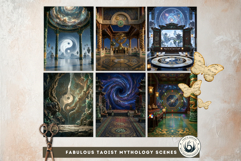 Taoist Mythology Backdrops for Junk Journal and Scrapbooking Product Image 5