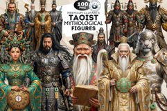 Taoist Mythological Figures Fantasy Clipart and Junk Journal Product Image 1