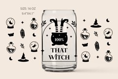 Witch can glass wrap, halloween libby glass wrap svg Product Image 2