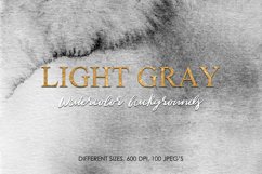 100 Watercolor Light Gray Backgrounds, Monochrome Textures Product Image 1