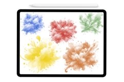 100 Watercolor Splash Procreate Stamps Procreate Brushes