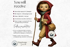 Whimsy Orchard Village Cozy Storybook Clipart PNG character Product Image 2