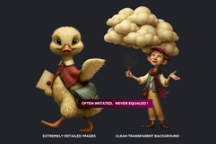 Whimsy Orchard Village Cozy Storybook Clipart PNG character Product Image 3