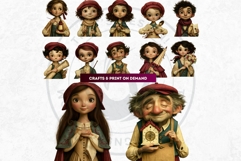 Whimsy Orchard Village Cozy Storybook Clipart PNG character Product Image 8