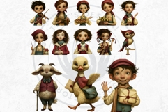 Whimsy Orchard Village Cozy Storybook Clipart PNG character Product Image 9