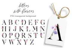 Alphabet, letters,  floral monogram with flowers, PNG file. Product Image 1