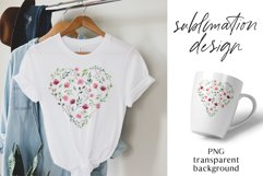 Sublimation design, flower heart, PNG file. Product Image 1