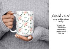 Mug sublimation design with flowers roses. Product Image 1