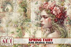 Spring fairy Junk Journal Pages,scrapbook printables papers Product Image 1