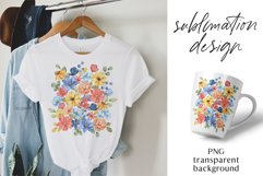 Sublimation design, garden flowers, PNG file. Product Image 1