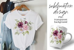 Sublimation floral design with flowers, PNG file. Product Image 1