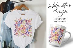 Sublimation design, flowers and leaves, PNG file. Product Image 1