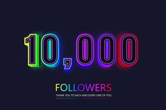 10000 social followers and subscribers neon text effect Product Image 1