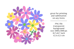Floral circle, flowers clipart, PNG. Product Image 2