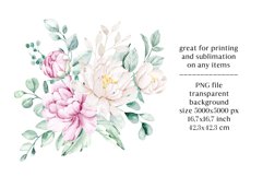 Sublimation floral design with flowers, PNG file. Product Image 2
