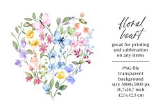 Sublimation design, flower heart, PNG file. Product Image 2