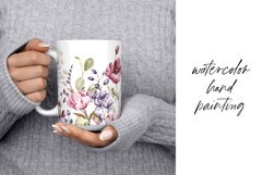 Mug sublimation design with wildflowers, PNG file. Product Image 2