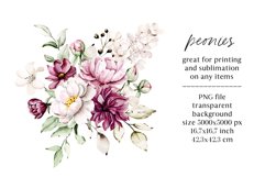 Sublimation design, peonies, PNG file. Product Image 2