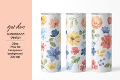 Tumbler sublimation design with flowers, PNG file. Product Image 1