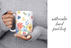 Mug sublimation design with flowers, PNG file. Product Image 2