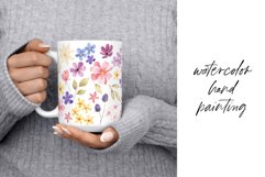 Mug wrap, sublimation design with flowers, leaves, PNG file. Product Image 2