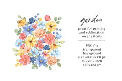 Sublimation design, garden flowers, PNG file. Product Image 2